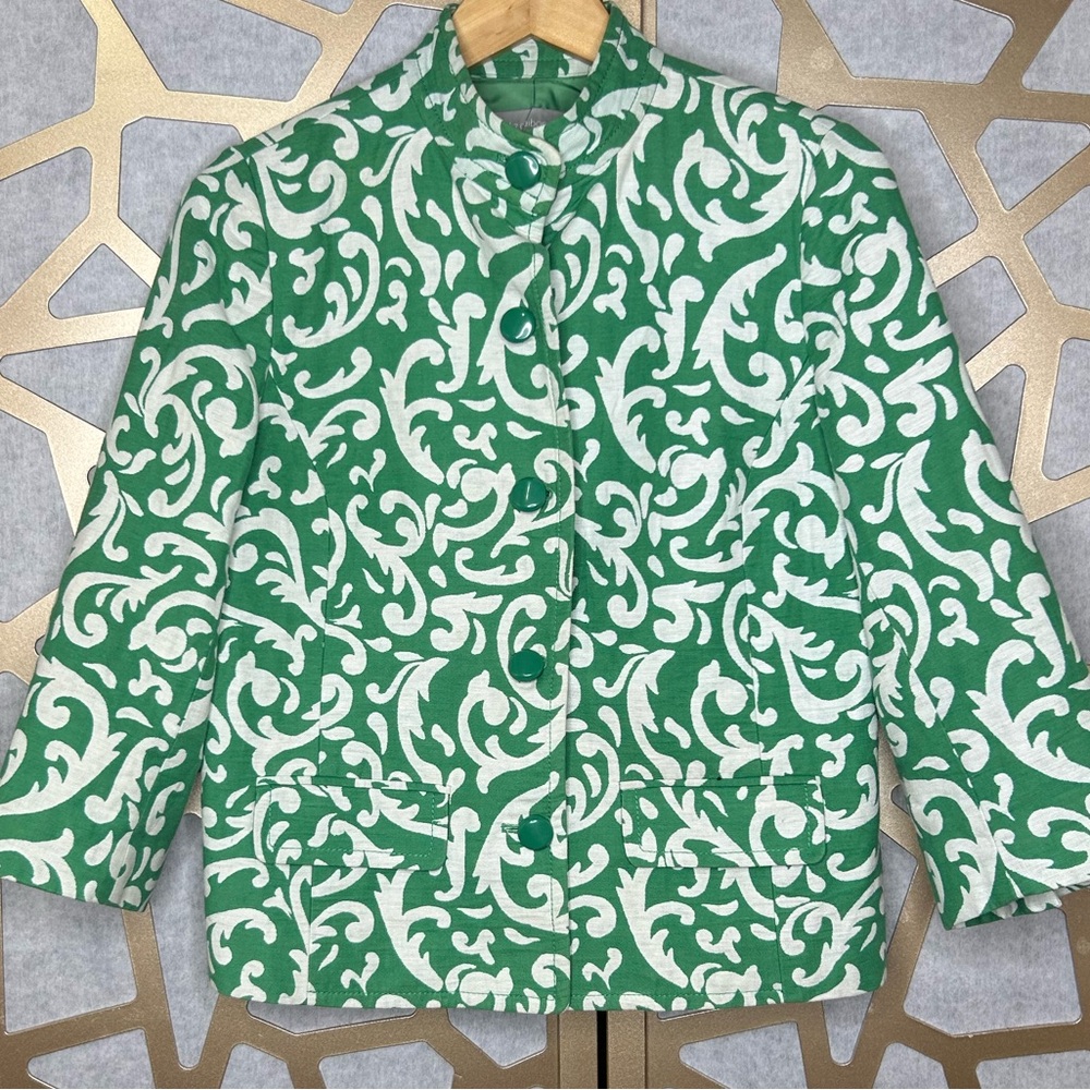 Liz Claiborne Green & White Jacket